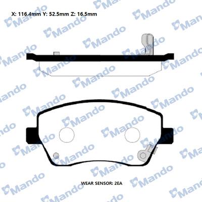 Mando RMPZ08 - Kit de plaquettes de frein, frein à disque cwaw.fr