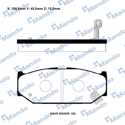 Mando RMPZ07 - Kit de plaquettes de frein, frein à disque cwaw.fr