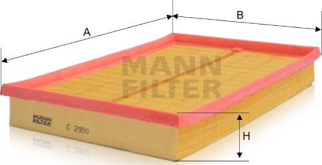 Mann-Filter C 2990 - Filtre à air cwaw.fr