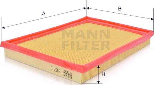 Mann-Filter C 2969 - Filtre à air cwaw.fr