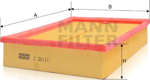 Mann-Filter C 26 111 - Filtre à air cwaw.fr