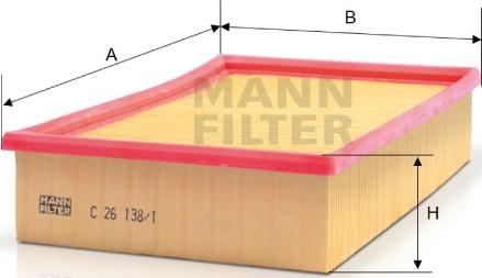 Mann-Filter C 26 138/1 - Filtre à air cwaw.fr