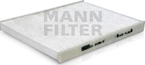 Mann-Filter CU 2436/3 - Filtre, air de l'habitacle cwaw.fr