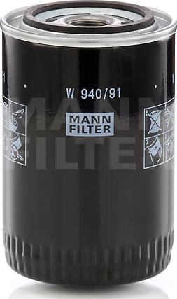 Mann-Filter W 940/9 - Filtre à huile cwaw.fr