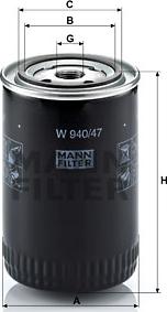 Mann-Filter W 940/47 - Filtre à huile cwaw.fr