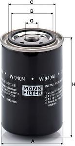 Mann-Filter W 940/4 - Filtre à huile cwaw.fr