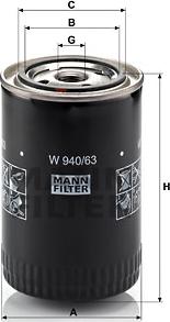 Mann-Filter W 940/63 - Filtre à huile cwaw.fr