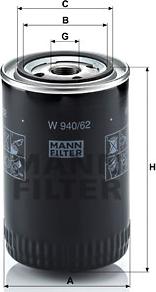 Mann-Filter W 940/62 - Filtre à huile cwaw.fr