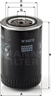 Mann-Filter W 940/19 - Filtre à huile cwaw.fr