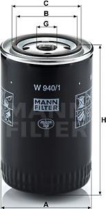 Mann-Filter W 940/1 - Filtre à huile cwaw.fr