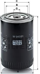 Mann-Filter W 940/81 - Filtre à huile cwaw.fr