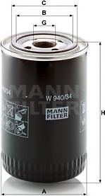 Mann-Filter W 940/34 - Filtre à huile cwaw.fr