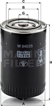 Mann-Filter W 940/25 - Filtre à huile cwaw.fr