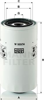 Mann-Filter W 950/36 - Filtre à huile cwaw.fr