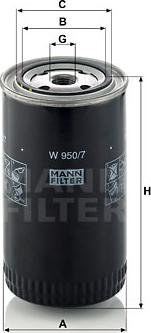 Mann-Filter W 950/7 - Filtre à huile cwaw.fr