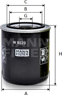 Mann-Filter W 9020 - Filtre à huile cwaw.fr