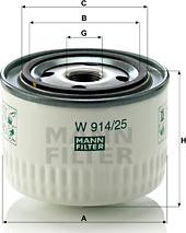 Mann-Filter W 914/25 - Filtre hydraulique, boîte automatique cwaw.fr