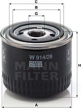 Mann-Filter W 914/28 - Filtre à huile cwaw.fr