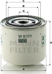 Mann-Filter W 917/1 - Filtre à huile cwaw.fr