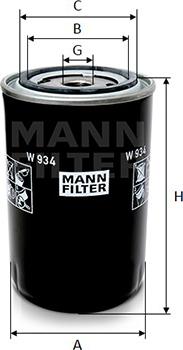 Mann-Filter W 934 - Filtre à huile cwaw.fr