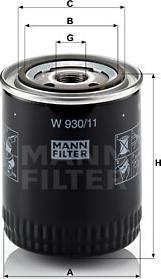 Mann-Filter W 930/11 - Filtre à huile cwaw.fr