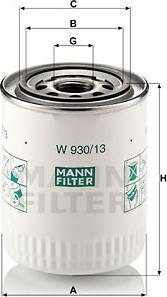 Mann-Filter W 930/13 - Filtre à huile cwaw.fr