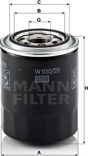 Mann-Filter W 930/26 - Filtre à huile cwaw.fr