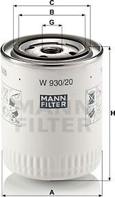 Mann-Filter W 930/20 - Filtre à huile cwaw.fr