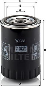 Mann-Filter W 932 - Filtre à huile cwaw.fr