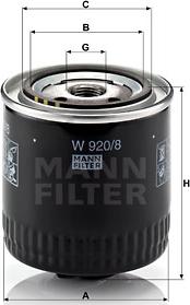 Mann-Filter W 920/8 - Filtre à huile cwaw.fr