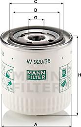 Mann-Filter W 920/38 - Filtre à huile cwaw.fr