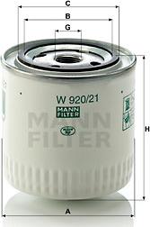 Mann-Filter W 920/21 - Filtre à huile cwaw.fr