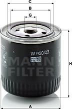 Mann-Filter W 920/23 - Filtre à huile cwaw.fr