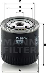 Mann-Filter W 920/7 - Filtre à huile cwaw.fr