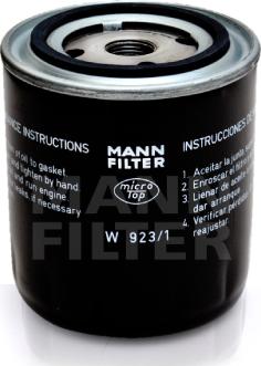 Mann-Filter W 923/1 - Filtre à huile cwaw.fr