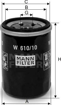 Mann-Filter W 610/10 - Filtre à huile cwaw.fr