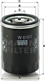 Mann-Filter W 610/1 - Filtre à huile cwaw.fr