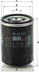 Mann-Filter W 610/3 - Filtre à huile cwaw.fr