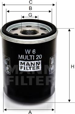 Mann-Filter W 6 MULTI 20 - Filtre à huile cwaw.fr