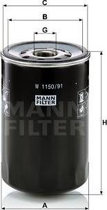 Mann-Filter W 1150/91 - Filtre, système hydraulique de travail cwaw.fr