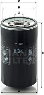 Mann-Filter W 1168 - Filtre à huile cwaw.fr