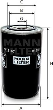 Mann-Filter W 1167 - Filtre à huile cwaw.fr