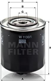 Mann-Filter W 1130/1 - Filtre à huile cwaw.fr