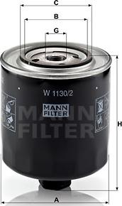 Mann-Filter W 1130/2 - Filtre à huile cwaw.fr