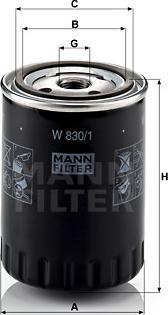 Mann-Filter W 830/1 - Filtre à huile cwaw.fr