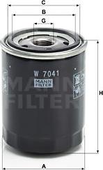 Mann-Filter W 7041 - Filtre à huile cwaw.fr