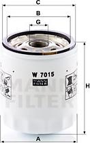 Mann-Filter W 7015 - Filtre à huile cwaw.fr