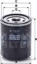 Mann-Filter W 7037 - Filtre à huile cwaw.fr