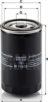 Mann-Filter W 719/12 - Filtre à huile cwaw.fr