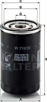 Mann-Filter W 719/30 - Filtre à huile cwaw.fr